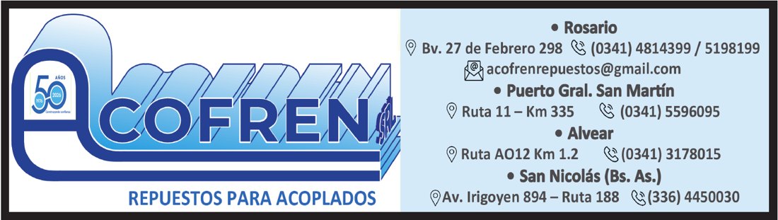 Acofren, repuestos para acoplados. Rosario, Puerto General San Martín, Alvear y San Nicolás